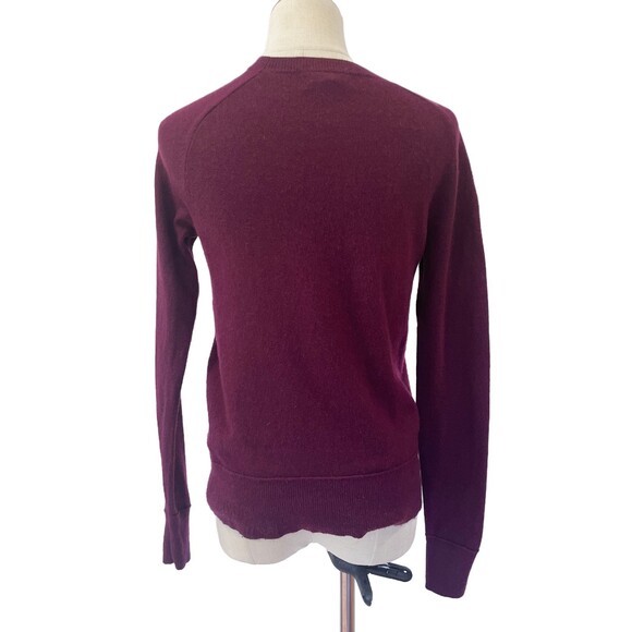 Banana Republic Burgundy Merino Wool Sweater Italian Wool XS Crewneck - Picture 4 of 9